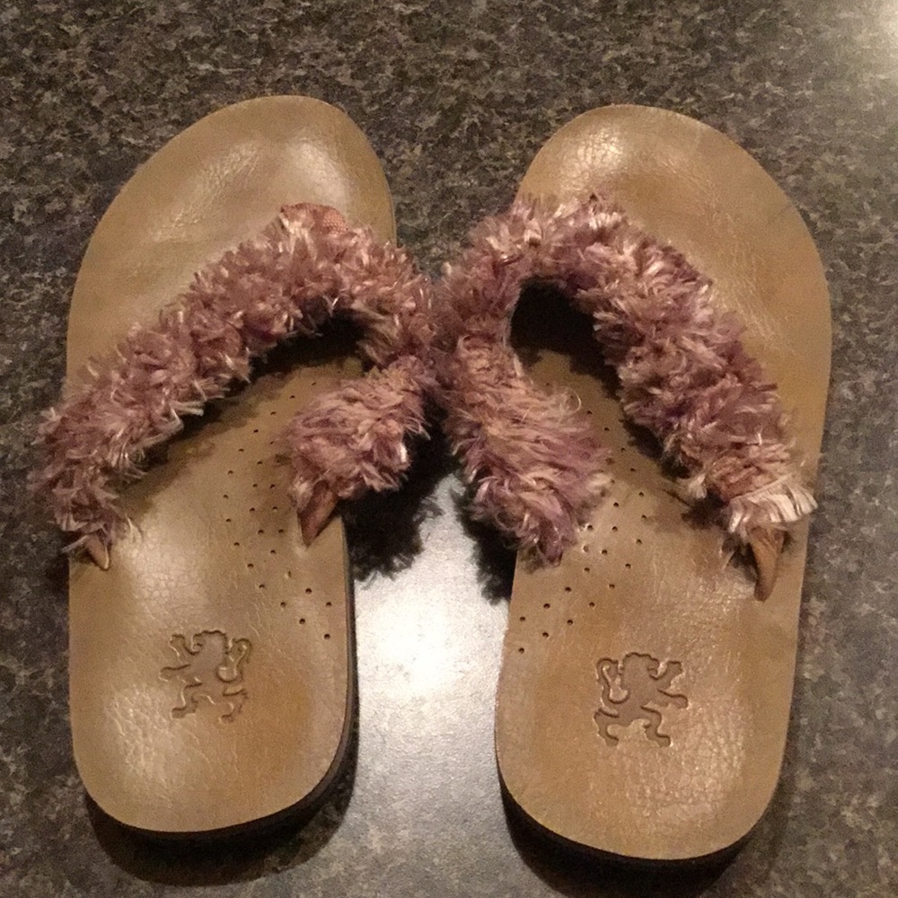 Brown flip-flops